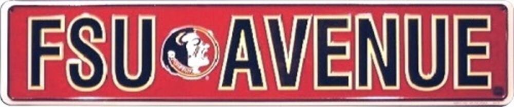 NCAA Florida State Ave Metal Street Sign 24" X 5" S Wall Seminoles Art New FSU